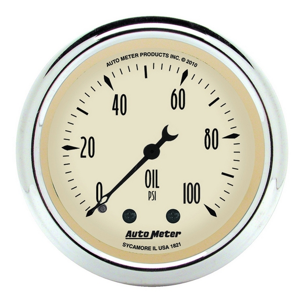 2-1/16" OIL PRESSURE, 0-100 PSI, ANTIQUE BEIGE